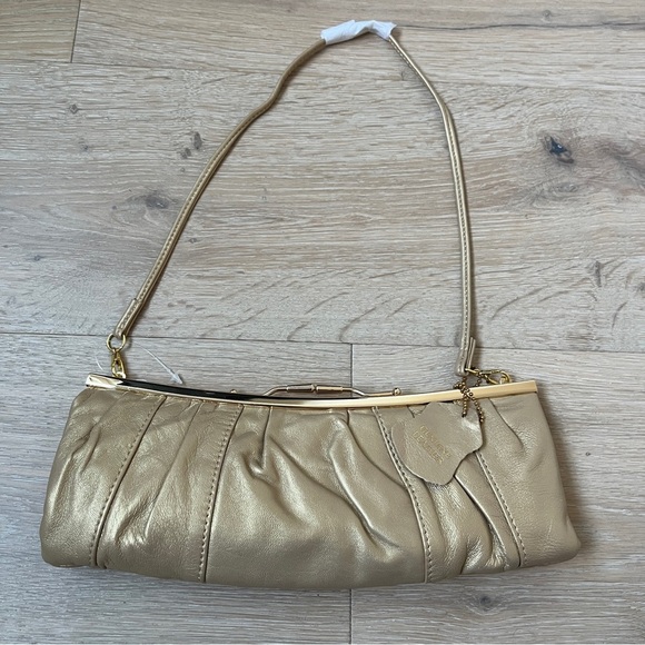 New Solas Vintage Lambskin Leather clutch gold chain evening purse bag *I18 - Picture 3 of 8